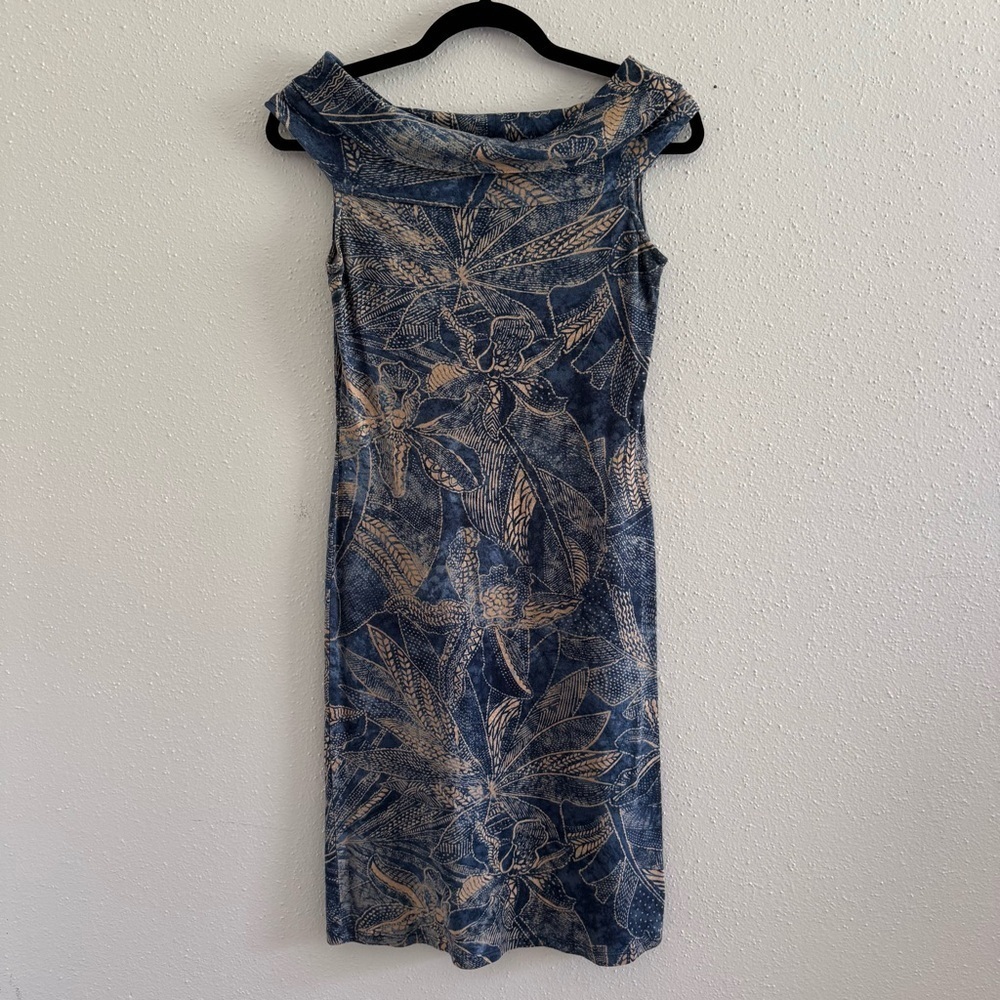 Lauren Ralph Lauren Blue Floral Midi Dress XS
